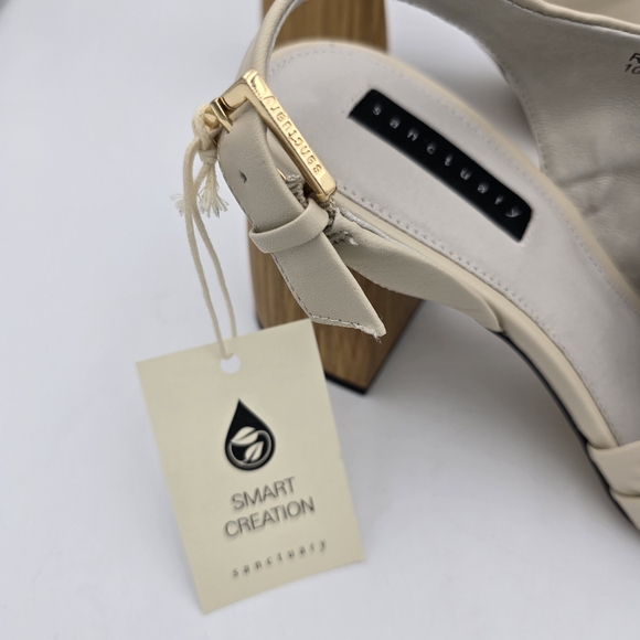 NWT Sanctuary Regal Heeled Leather Sandals, Bone, 10M - Picture 2 of 16